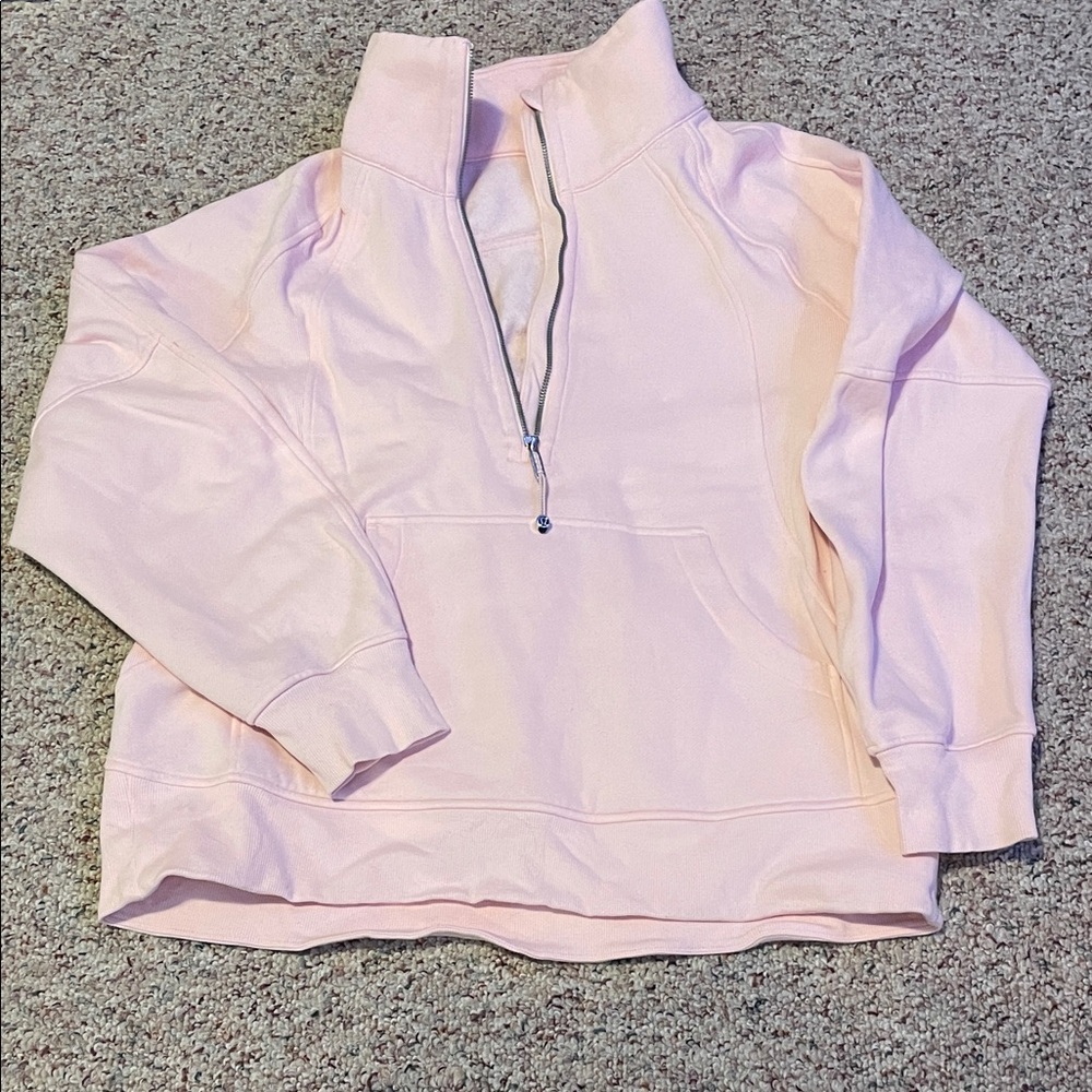 Lululemon light pink half zip scuba